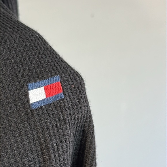 NWT Womens Tommy Hilfiger Sport Waffle Knit Faux Wrap Top Size Large Long Sleeve - Picture 9 of 11